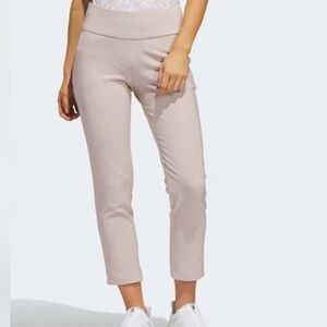 adidas Women's Ankle Crop Golf Travel Pants in Light Taupe